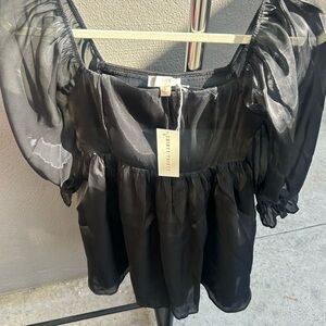 Elegant Black Sheer Mini Dress